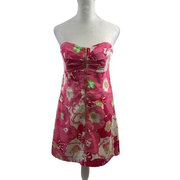 Lilly Pulitzer Hotty Pink Cherry Begonia Dress Size 4 - Picture 1 of 10